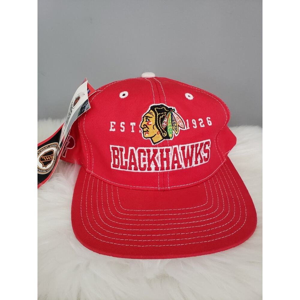 NWT Chicago Blackhawks NHL Pro Player Center Ice Adjustable Red Embroidered Hat